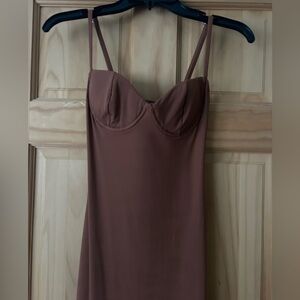 NEVER WORN Elegant Brown Women's Slip Bodycon Dress. Size XS